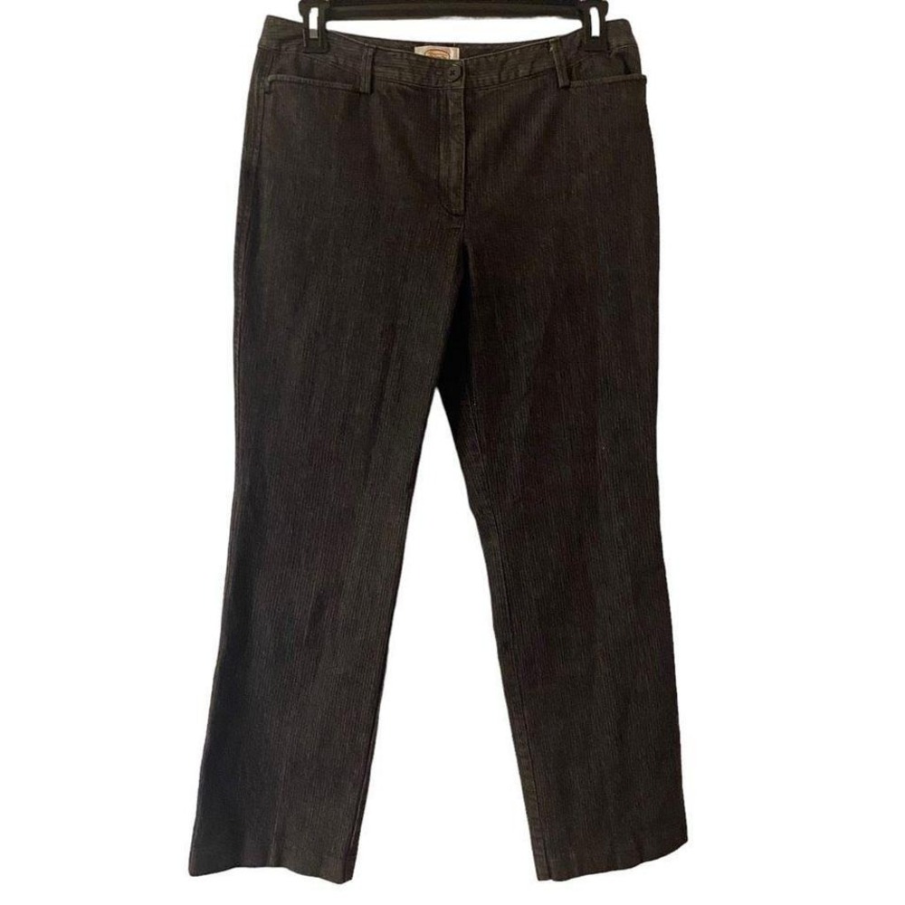 Talbots Black with Light‎ Gray Pinstripe Straight Leg Jeans